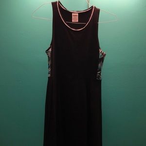 Black dress with tropical side print